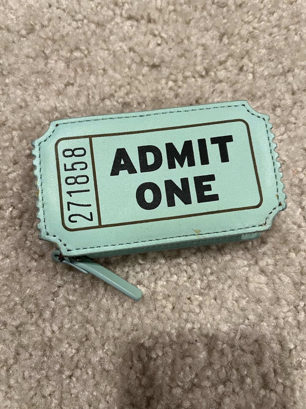 Kate Spade Rare Admit One Ticket Zip Wallet - Mint Green